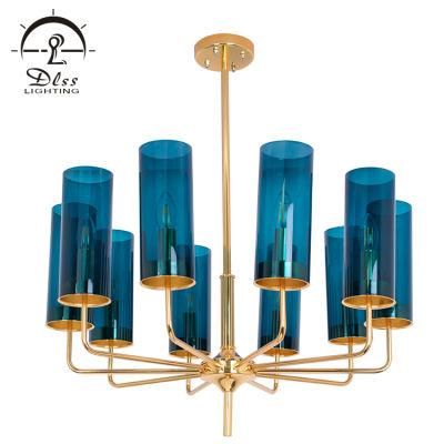 Modern Chandelier Glass Material E14 Light Source Muiti Head Lighting