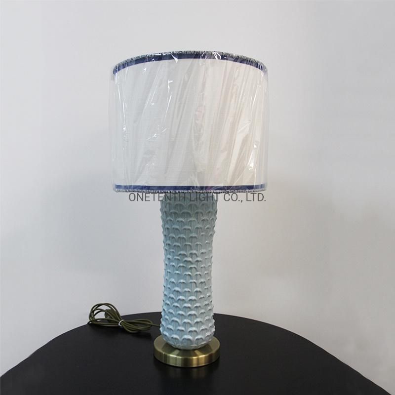 White Gourd White Acrylic Fabric Shade and Ceramic Lamp Body Table Lamp.