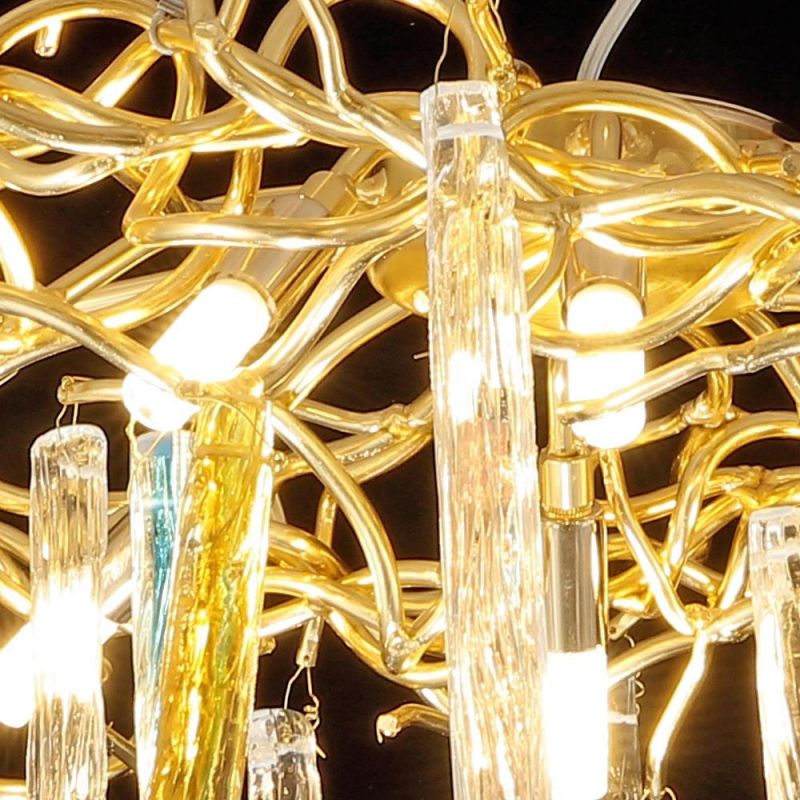 2022 Contemporary LED Ball Copper Glass Lighting Luxury Round Pendant Lamp Staircase Chandelier Villa Design