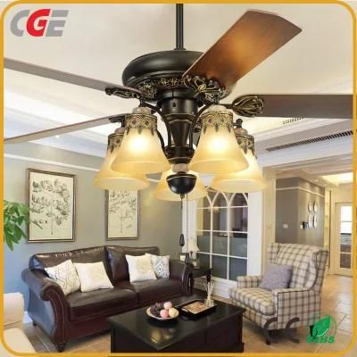 Antique Design Living Room Fan Decorative Lighting Retro Ceiling Fans with Light Electric Fan