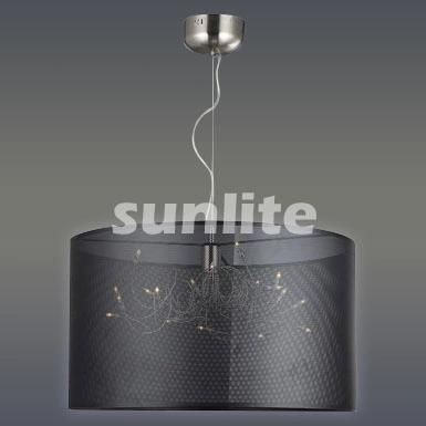 Modern Pendant Lamp with Black Fabric Shade (PD-1287/18)