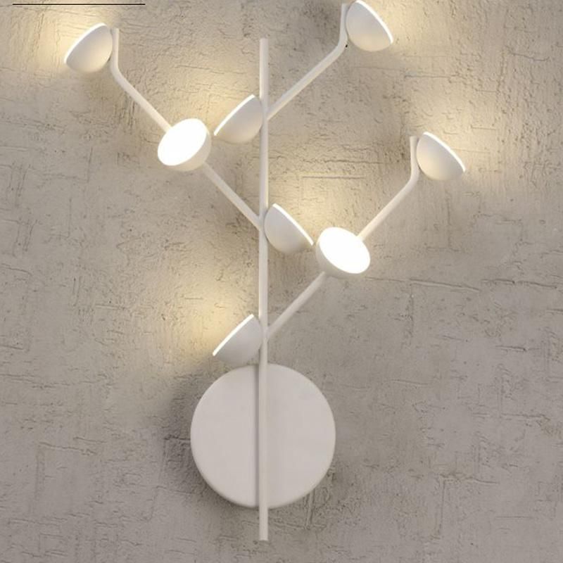 Minimalist White Multi - Head Dining Room Wall Lamp Modern Bedroom Branch Wall Light
