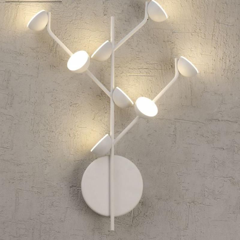 Minimalist White Multi - Head Dining Room Wall Lamp Modern Bedroom Branch Wall Light