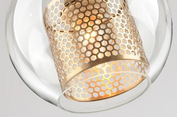 Art Design Restaurant Smoked Ball Shape Glass Hanging Lamp Pendant Lighting Zf-Cl-064