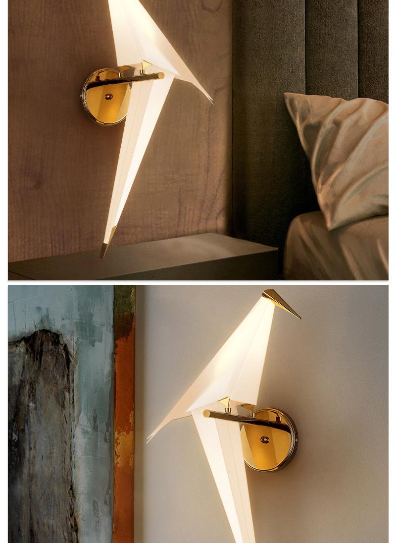 LED Bird Design Wall Lamp Bedside Lamp Creative Origami Paper Birds Wall Light (WH-OR-18)
