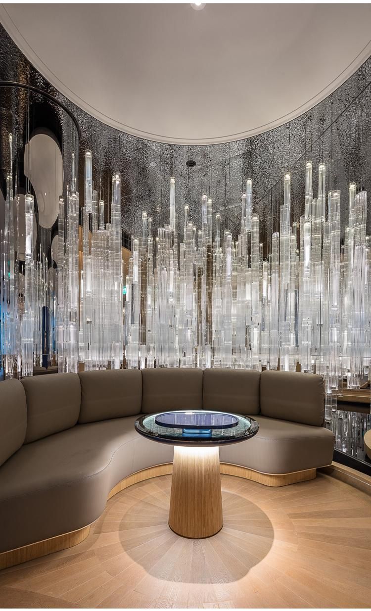 Modern Decoration Hotel Lobby Long Staircase Glass Chandelier