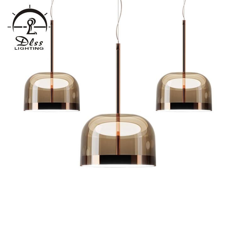 LED Amber Glass Modern Pendant Lamp