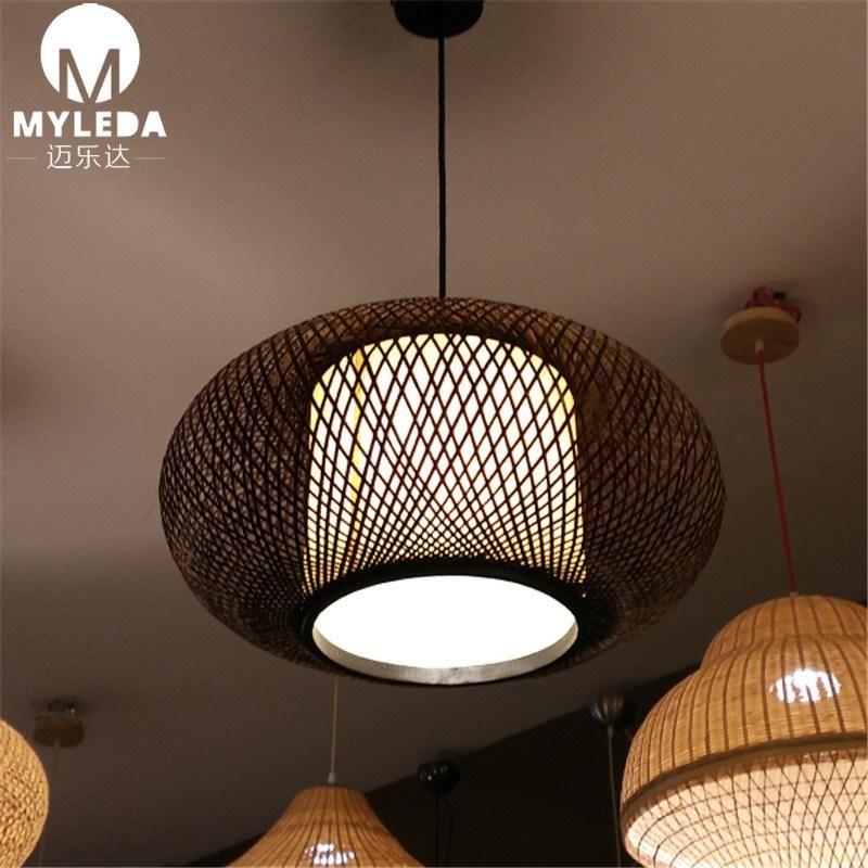 Modern Style Wooden Pattern Retro Decoration Cage Pendant Lights for Home, Bar, Living Room, Dining Room