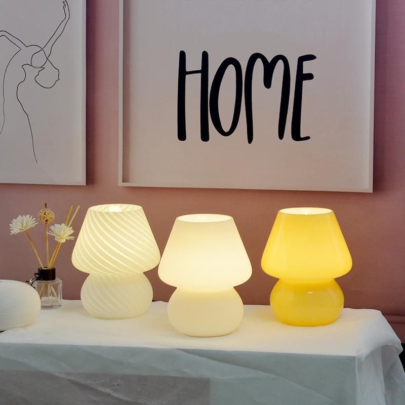 Swirl Glass Mushroom Lamp
