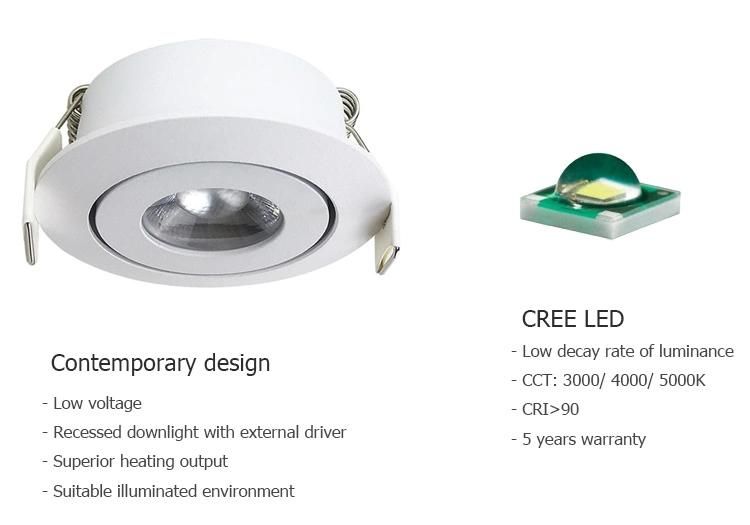 Hotel Residental Project Down Lighting Anti-Glare Recessed LED Downlight with CE RoHS Ceiling Lamp