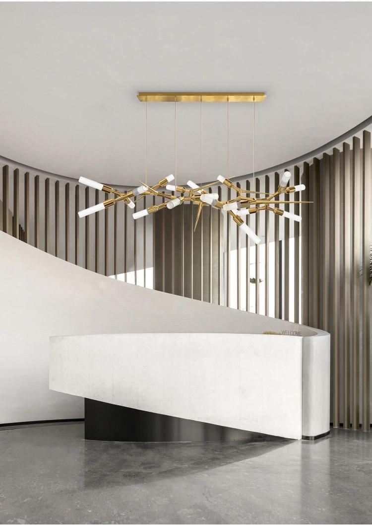 Nordic Style Custom Big Lamp Modern Stair Luxury Stainless Steel Chandelier Lighting