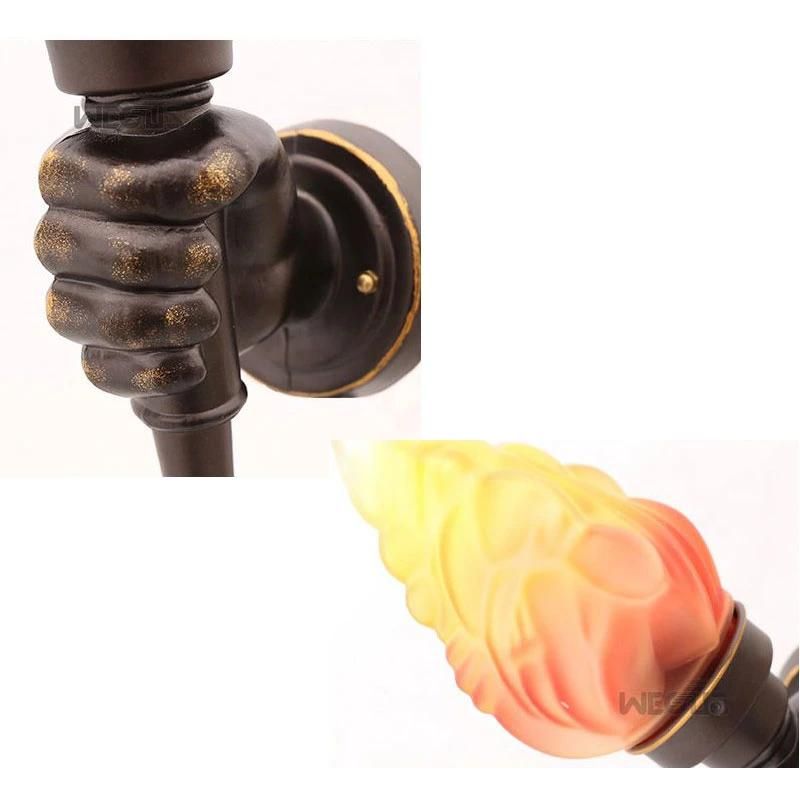 Garden Yard Porch Living Room Bedroom Corridor Wall Sconces Restaurant Cafe Creative Torch Hand Wall Lamp (WH-VR-52)