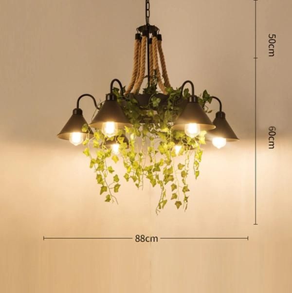 Chandeliers Retro Hemp Rope Chandelier Lamps American Country Restaurant Loft Ceiling Light (WH-VP-155)