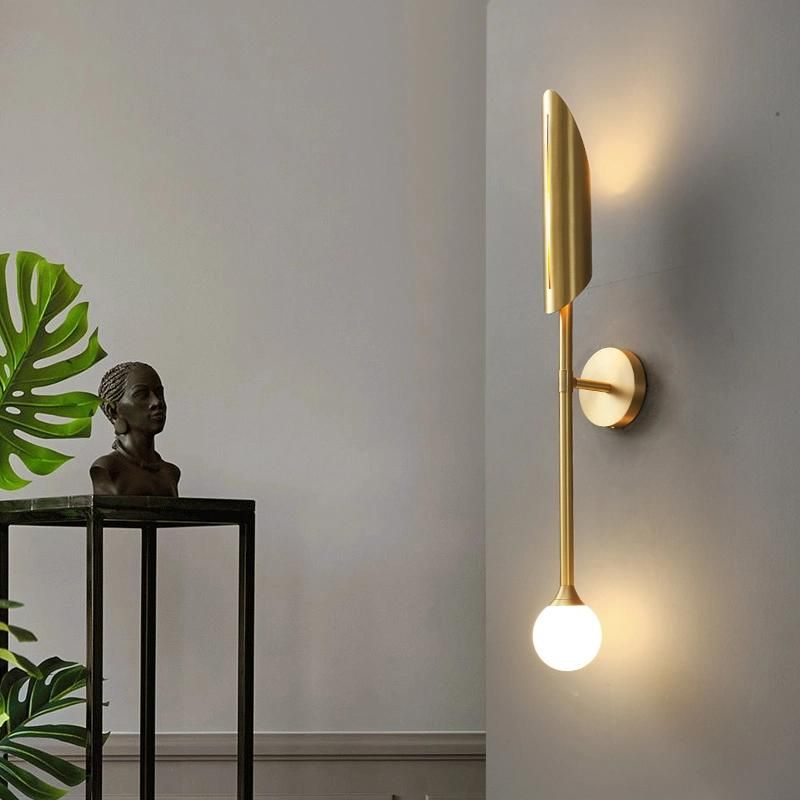 Golden Metal Wall Lamp Living Room Lamp Bedside Lamp Bedroom Lamp