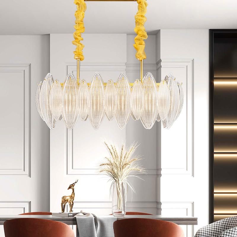 Asian Lotus Style Crystal Chandelier Bedroom Dining Room Pendant Lamp