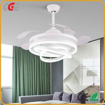 42 Inches Invisible Bladeless Fan with Remote Control LED Ceiling Fan Light Modern Decorative Ceiling Fan