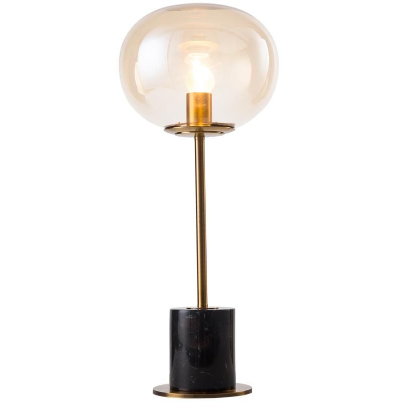 Decorative Marble Base Glass Ball Shade Table Desk Light E27 Modern Decoration Table Lamp for Bedroom