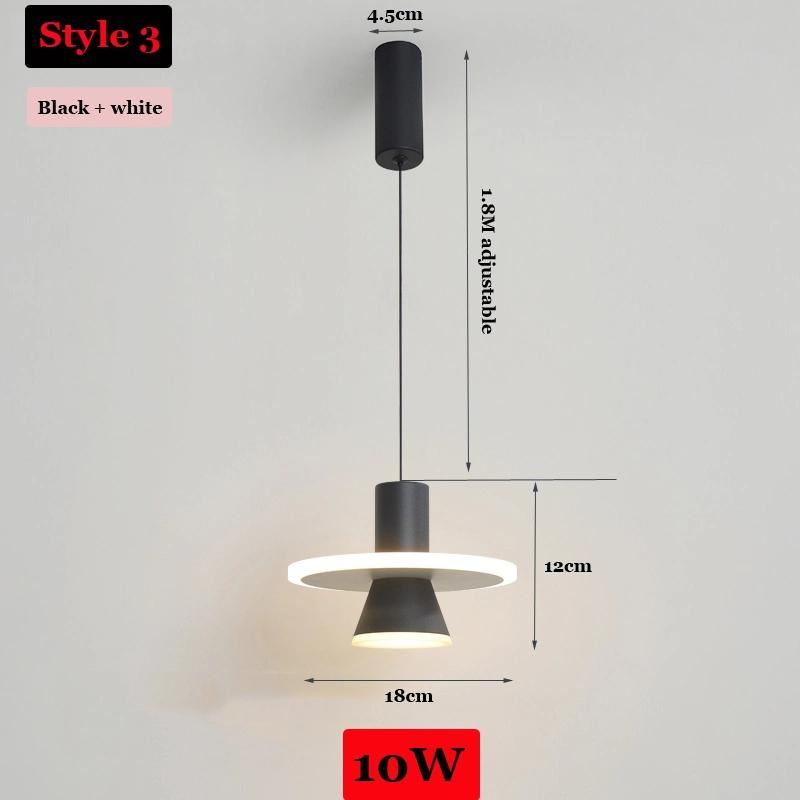 Modern Minimalist Bedroom Nordic LED Julious Tubular Monochromatic Modern Pendant Light (WH-AP-341)