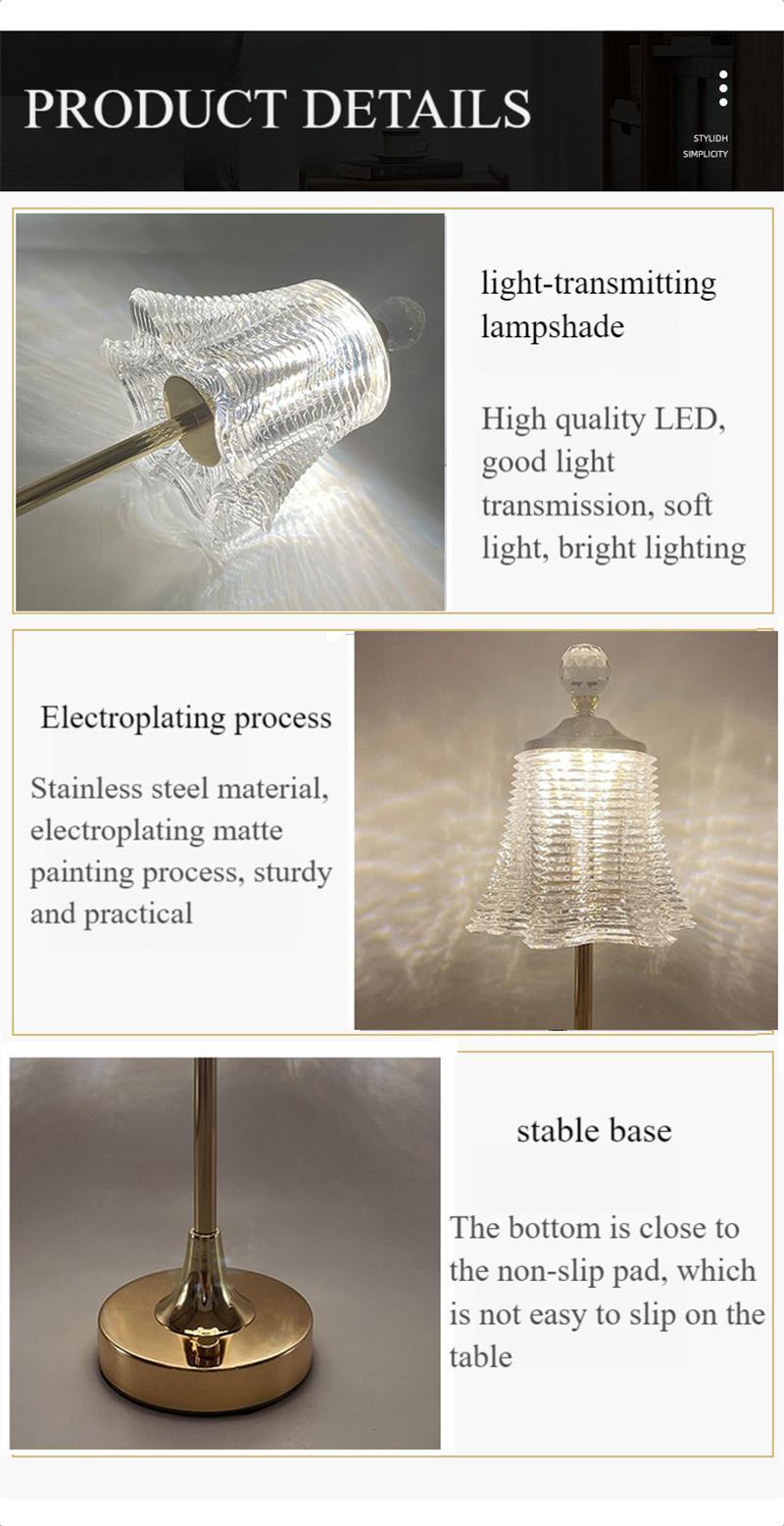 Diamond Lamp LED Lamp Bedside Bedroom Creative Crystal Lamp Romantic Atmosphere Rechargeable USB Small Night Light