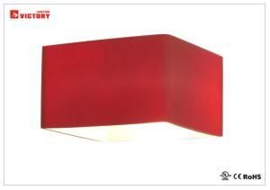 Design Red Square Glass Indoor LED Wall Lamp for Hotel/Home