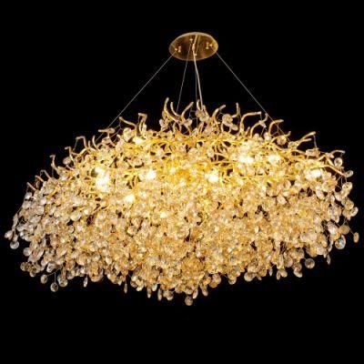 2022 Post Modern Simple Creative Dining Room Romantic Gold Luxury Decorative Bedroom Crystal Chandelier