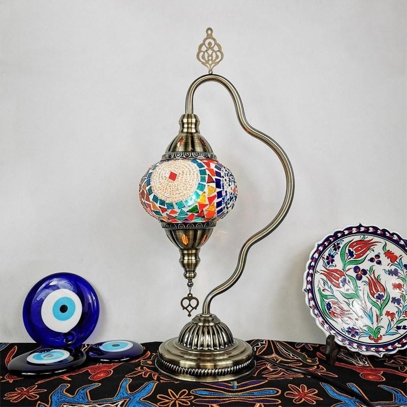 E14 Hand-Inlaid Glass Mosaic Bedroom Living Room Decorative Restaurant Table Light (WH-VTB-16)