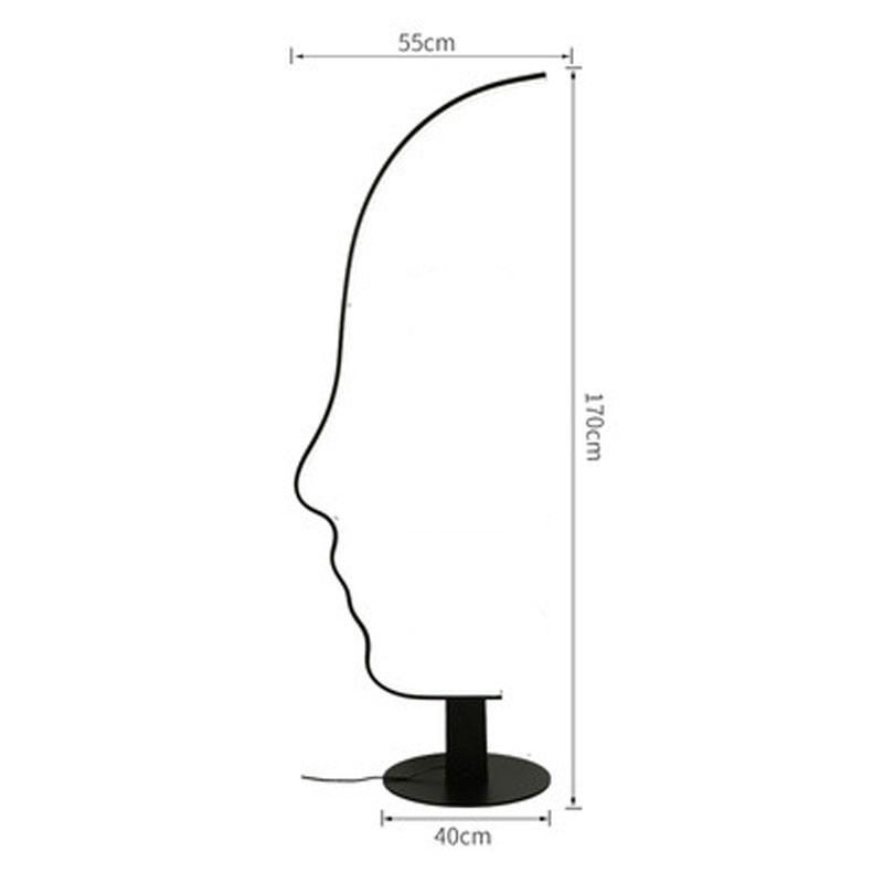 Postmodern Floor Lamp Human Face LED Floor Lamp Hotel Livingroom Bedroom Scandinavian Floor Lamp (WH-MFL-102)