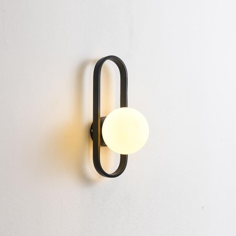 Nordic LED Glass Ball Wall Light Sconces Wrought Iron Wall Lamp (WH-OR-121)
