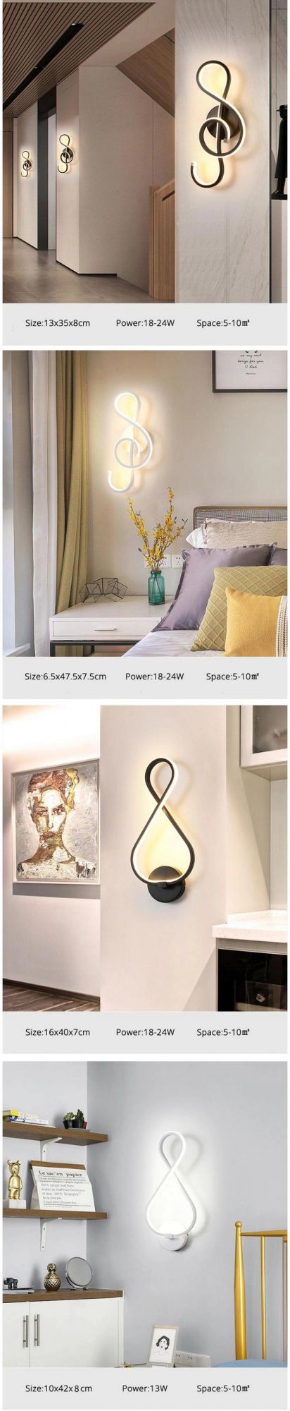 Modern Minimalist Wall Lamps Living Room Bedroom Bedside Luster AC90V-260V LED Indoor Black White Lamp Aisle Lighting Decoration