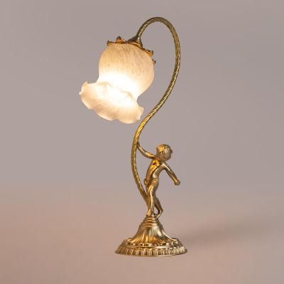 Metal Flower Design Retro Table Lamp Desk Lamp Reading Light Hotel