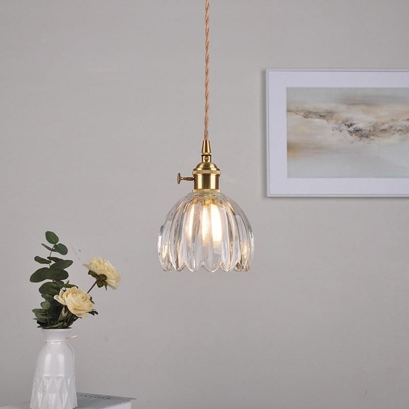 Modern Glass Pendant Light Clear Flower Pendant Lamp Living Dining Room Hanging Lamp (WH-GP-99)