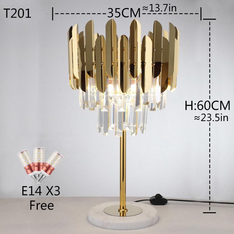 Luxury Modern Crystal Gold Stand Floor Lamp LED for Bedroom Living Room Crystal Floor Lamp (WH-MFL-79)