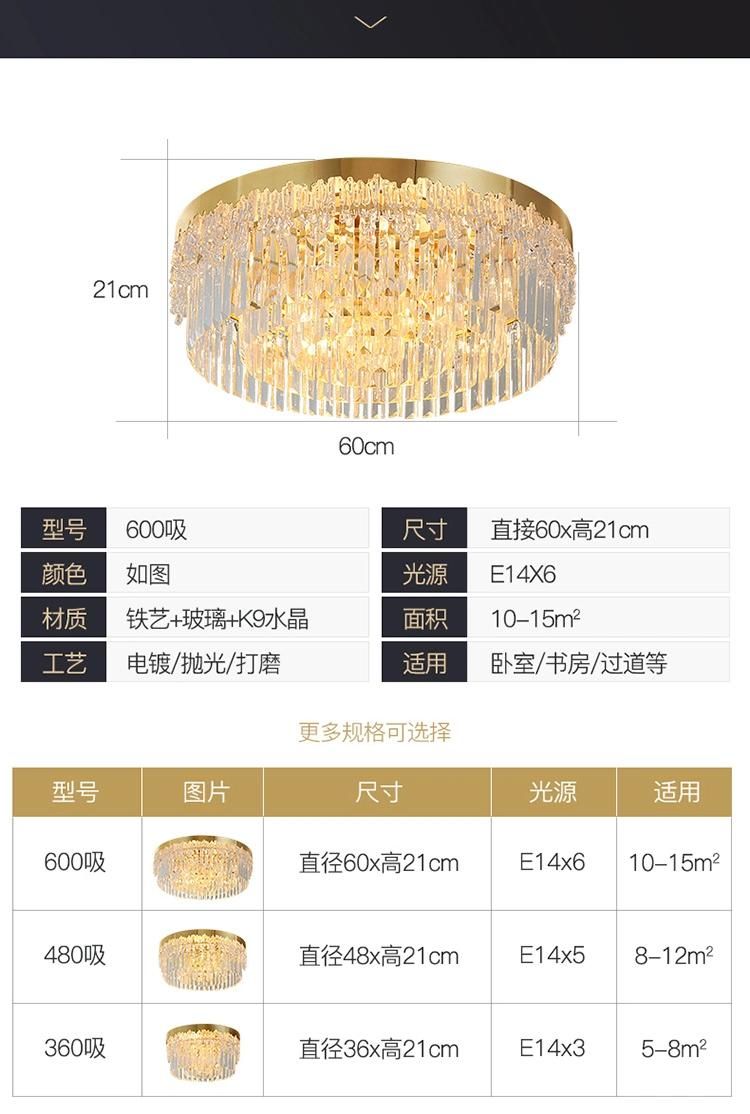 Stainless Steel Gold Lighting Modern Polished Round LED Flush Mount Ceiling Light Fixture (WH-CA-89)