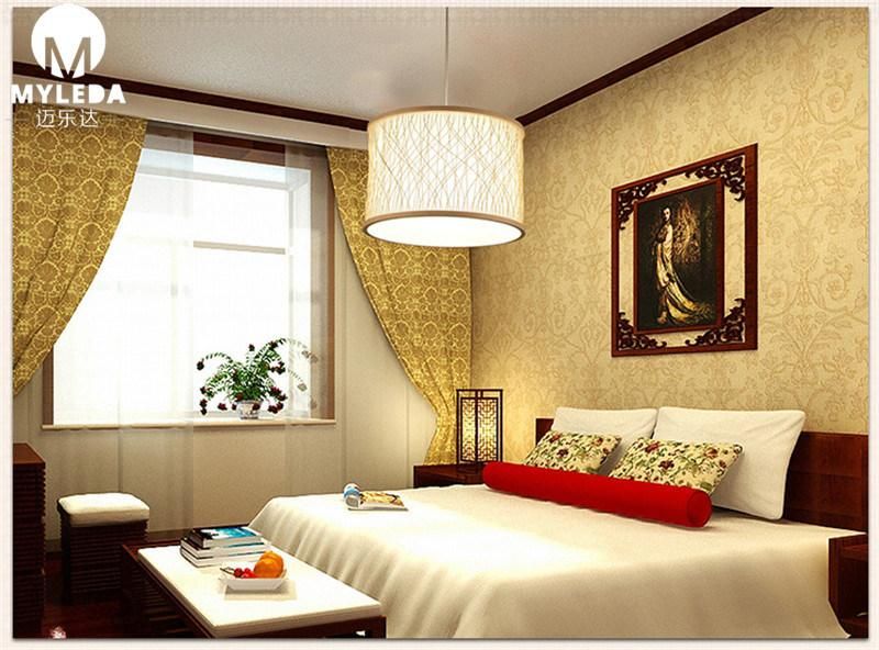 Retro Hotel Corridor Classic Wooden Cloth Cover Chandelier of Home