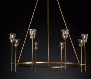 Copper Work Lamp Custom Pendant Lighting with Glass Shades