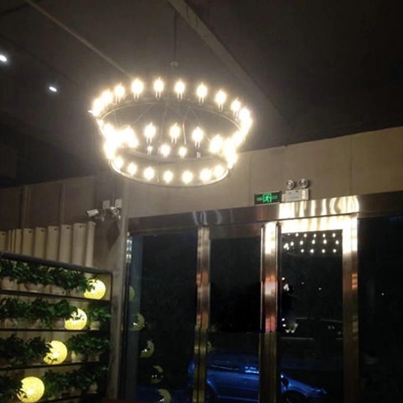 Black 9/12/15/18/27/33 PCS E14 Candle Chandelier Retro Iron Restaurant Kitchen Large Chandelier (WH-VP-112)
