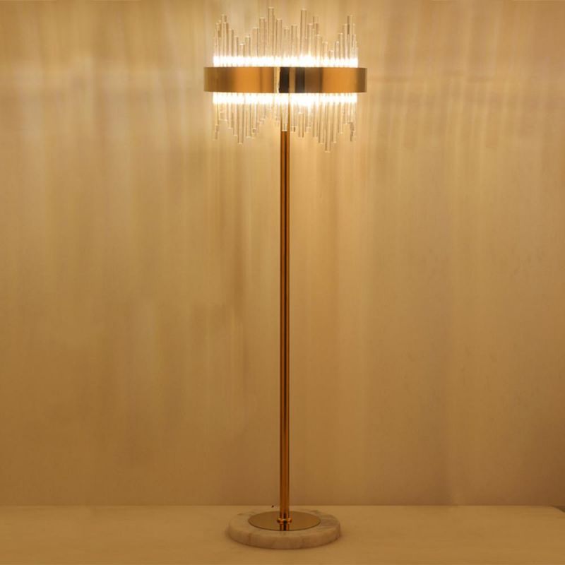 Luxury Modern Crystal Gold Stand Floor Lamp LED for Bedroom Living Room Crystal Floor Lamp (WH-MFL-79)