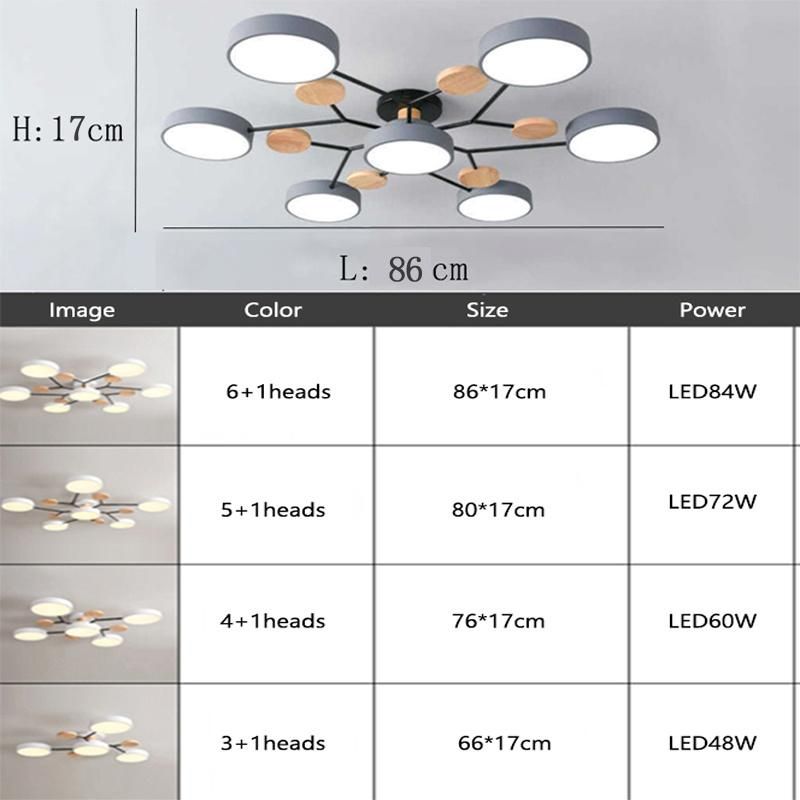 Ceiling Chandelier LED Lamp Bedroom Wooden Ceiling Lamp Dining Room Chandelier (WH-WA-19)