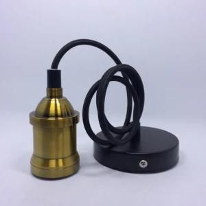 E26 Lamp Base Vintage Brass Pendant Light Socket with Cord for Dinner Room