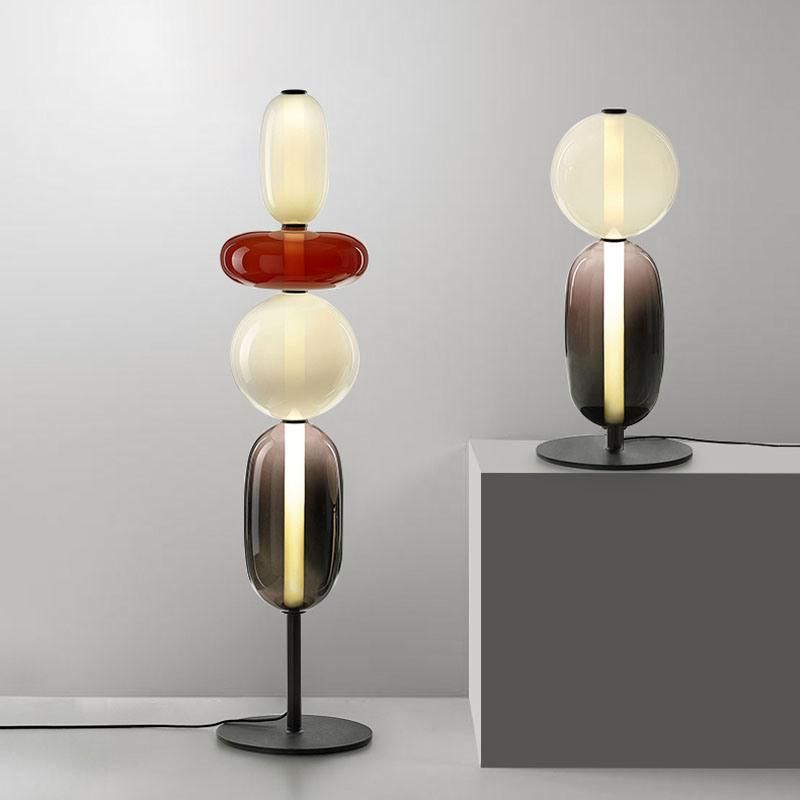 Postmodern Simple Stained Glass Living Room Bedroom Table Light Floor Lamp