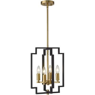 Black Gold Finish Lantern Pendant Lamp Kitchen Hanging Light Island Kitchen Island Chandeliers