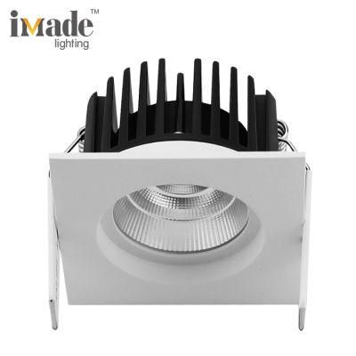 Aluminum Housing 4000K Single Head 10W 15W Square CCT COB Dimmable Recessed LED Downlight