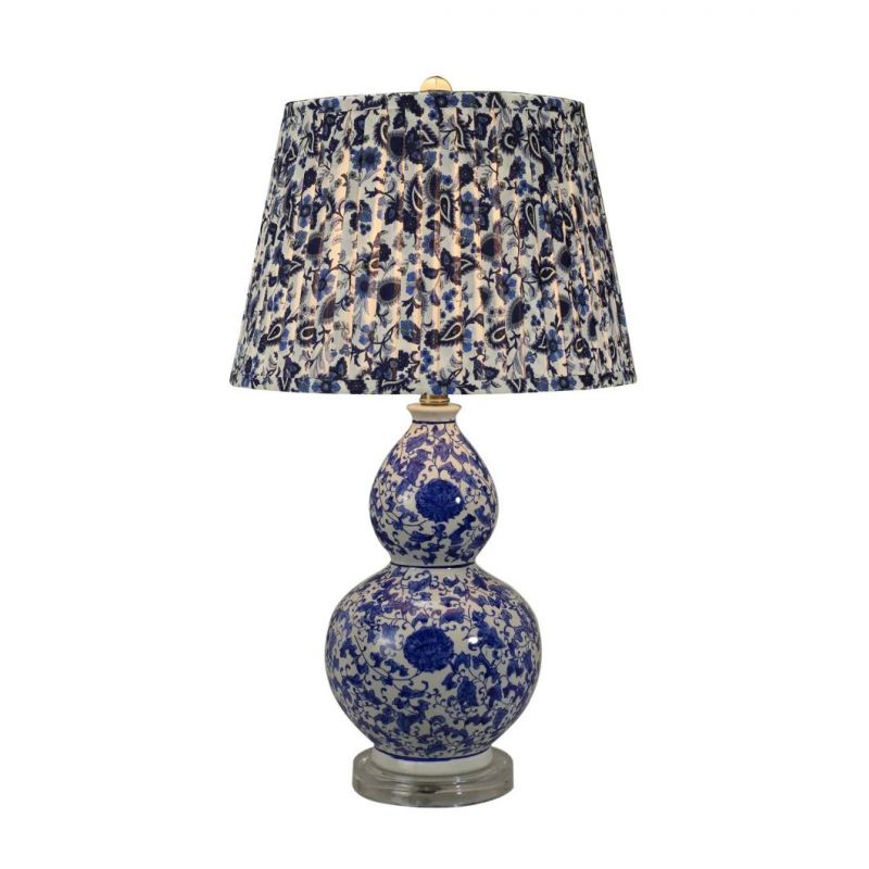 Factory Direct Wholesale Blue Floral Pattern Indoor Lighting Table Lamp Ceramic Lamp Porlain Light