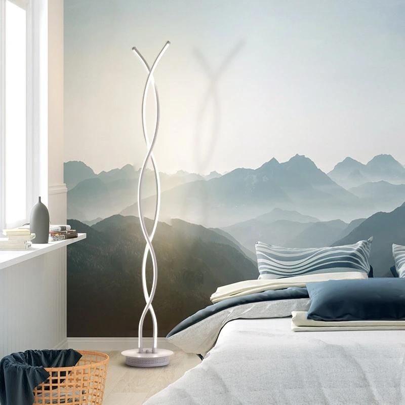 Minimalist Floor Lamp for Living Room Bedroom Spiral Lamp LED Floor Lamp (WH-MFL-08)