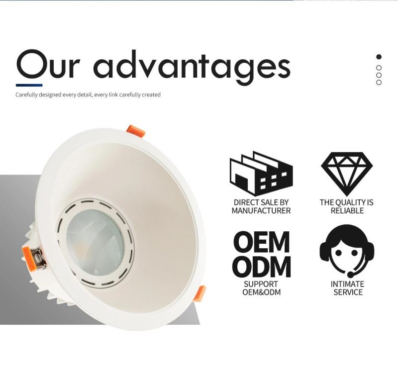 Hot Sales COB Recessed Ceiling LED Downlight 40W 50W LED Spotlight Anti Glare LED Down Light