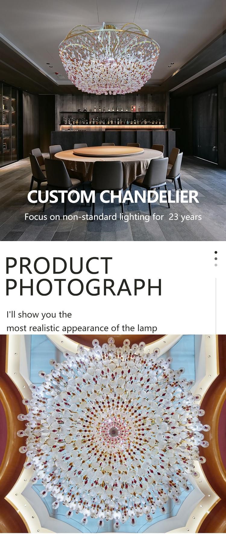 Crystal Flower Light Decorative Show Room Commercial Restaurant Modern Luxury Custom Chandelier