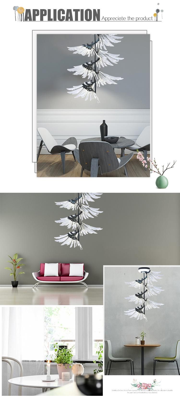 Creative Modern Wing Shape Hanging Lighting for Project Decorative LED Lighting