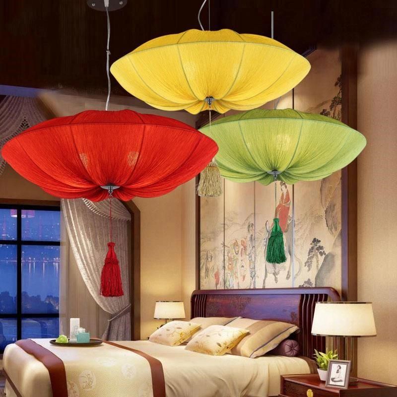 Chinese Style Lamps New Classical Lantern Ocean Light Fabric Pendant Light (WH-WP-32)