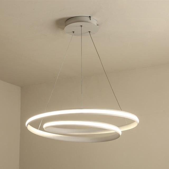 How Bright Black Certificate Modern Aluminum Ring Ceiling LED Chandelier for Living Room Pendant Light