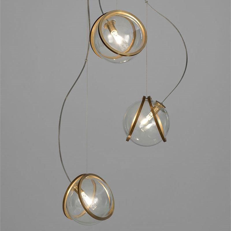 2022 One Dropshipping Nordic Designer Glass Ball Simple Decoration Staircase Aisle Bedroom Bedside Pendant Lights Bathroom Decor